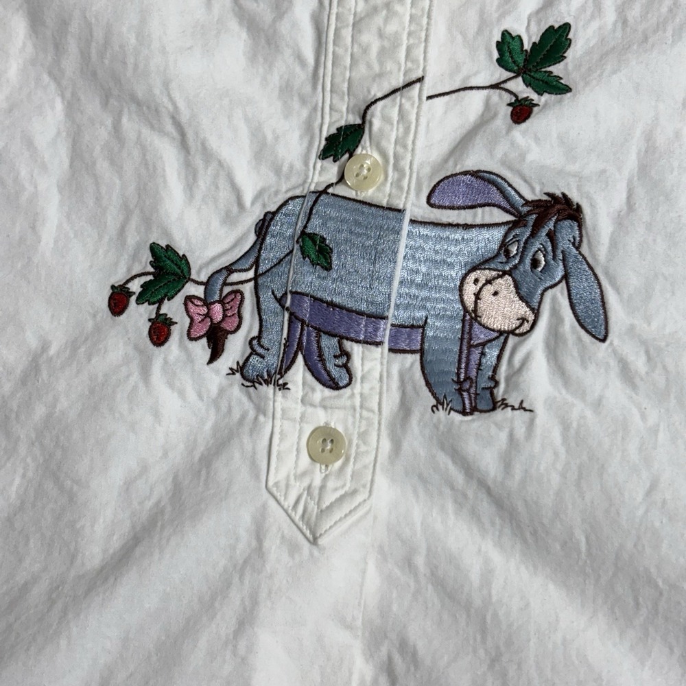 Vintage Disney Catalog Pooh And Friends Woman 3X Button Up White Long Sleeve - Picture 4 of 15